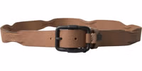 Brown Leather Metal Buckle Waist Men Belt 2