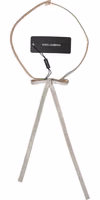 Beige Silk Clear Crystal Bow Waist Belt 1
