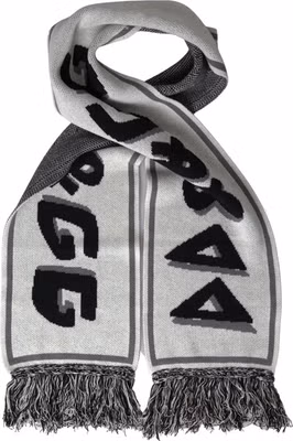 Gray Cashmere Knitted Wrap Shawl Fringe Scarf