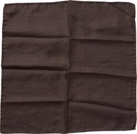 Brown Patterned Silk Square Handkerchief Scarf 1