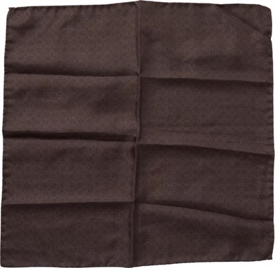 Brown Patterned Silk Square Handkerchief Scarf