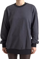 Dark Gray Cotton Crew Neck Pullover Sweater 1