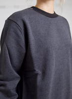 Dark Gray Cotton Crew Neck Pullover Sweater 2