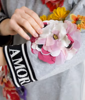 Gray DG Amore Queen Floral Pullover Sweater 3