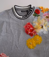 Gray DG Amore Queen Floral Pullover Sweater 5