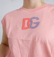 Pink Cotton DG Logo Crew Neck Tank T-shirt 2