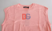 Pink Cotton DG Logo Crew Neck Tank T-shirt 5