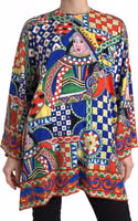 Multicolor Printed Long Sleeves Blouse Top 1