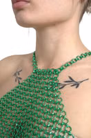 Green Aluminum Sleeveless Halter Cropped Tank Top 3