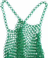 Green Aluminum Sleeveless Halter Cropped Tank Top 5