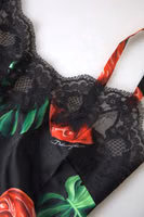 Black Anthurium Print Silk Camisole Top Underwear 2