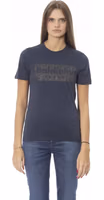 Blue Cotton Women T-Shirt 1