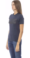 Blue Cotton Women T-Shirt 3