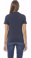 Blue Cotton Women T-Shirt 4