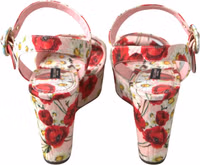 Multicolor floral print Wedges Floral Ankle Strap Sandals 4