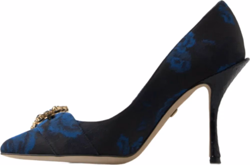 Blue Floral Ayers Crystal Pumps Shoes
