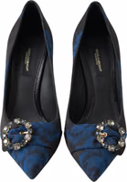 Blue Floral Ayers Crystal Pumps Shoes 4