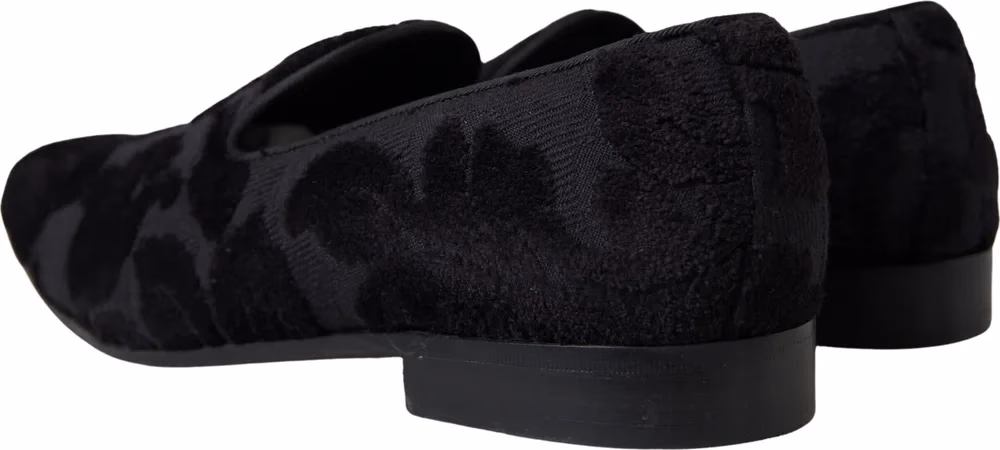 Black Brocade Loafers Formal Shoes