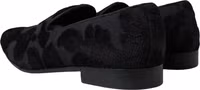 Black Brocade Loafers Formal Shoes 1
