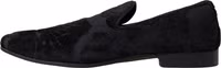 Black Brocade Loafers Formal Shoes 2