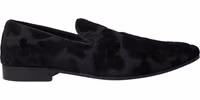 Black Brocade Loafers Formal Shoes 3