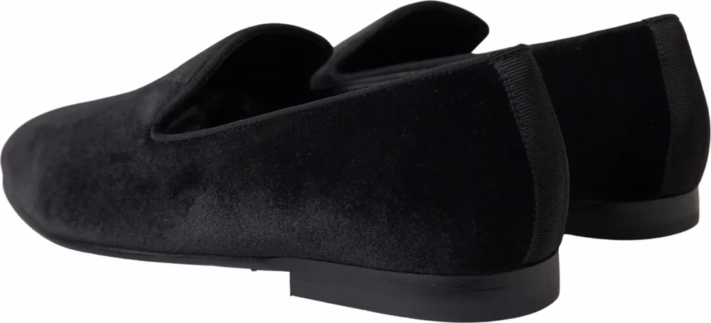 Black Velvet Loafers Formal Shoes
