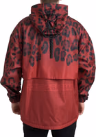 Red Leopard Hooded Rain Coat Jacket 1