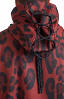 Red Leopard Hooded Rain Coat Jacket 3