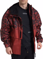 Red Leopard Hooded Rain Coat Jacket 4