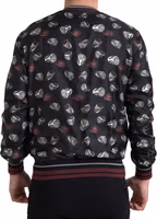 Black Ring Print Silk Crewneck Sweater 1