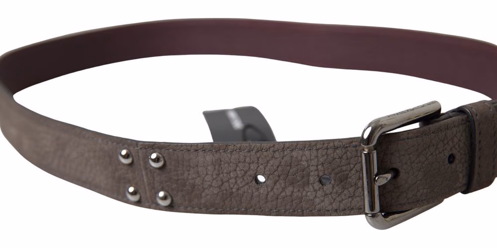 Brown Leather Metal Buckle Men Cintura Belt