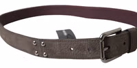Brown Leather Metal Buckle Men Cintura Belt 1