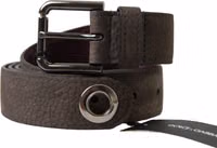 Brown Leather Metal Buckle Men Cintura Belt 2