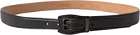 Black Leather Metal Buckle Cintura Belt 1