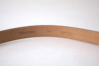Black Leather Metal Buckle Cintura Belt 3