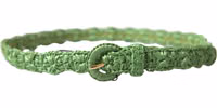 Green Viscose Weaved Skinny Waist Belt 1