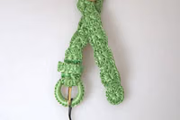 Green Viscose Weaved Skinny Waist Belt 3