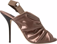 Light brown Slingback Corset Style Fastening stiletto heels 1