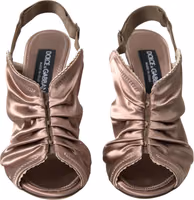 Light brown Slingback Corset Style Fastening stiletto heels 4