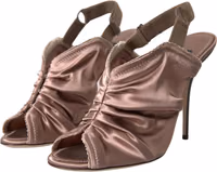 Light brown Slingback Corset Style Fastening stiletto heels 5
