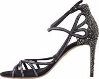 Rhinestone Stiletto Sandal Satin Shoes 1