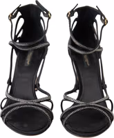 Rhinestone Stiletto Sandal Satin Shoes 5