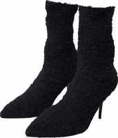 Black Stiletto Heels Mid Calf Boots 1