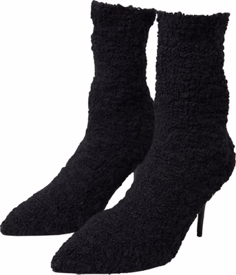 Black Stiletto Heels Mid Calf Boots