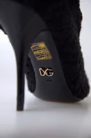 Black Stiletto Heels Mid Calf Boots 4