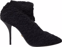 Black Stiletto Heels Mid Calf Boots 5