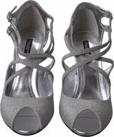 Silver Shimmers Sandals Heel Pumps Shoes 3