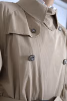 Khaki Double Breasted Trench Coat Jacket 1