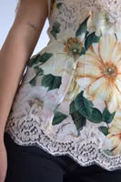 Multicolor Floral Lace V Neck Blouse 3