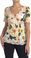 Multicolor Floral Lace V Neck Blouse 5